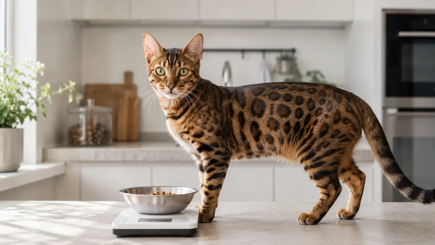 Alimentation du chat Bengal : énergie, protéines et prévention - alimentation chat bengal ration pesee