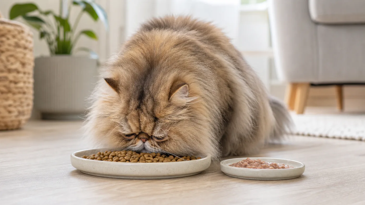 Alimentation du chat Persan : PKD, museau court et pelage - alimentation chat persan gamelle plate brachycephale