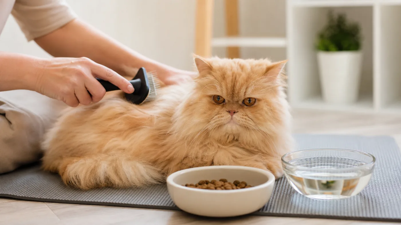 Alimentation du chat Persan : PKD, museau court et pelage - alimentation chat persan pelage long brossage