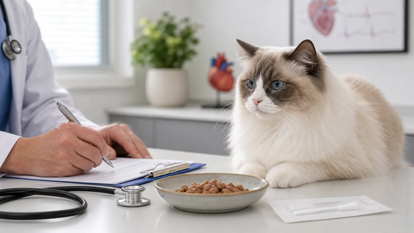 Alimentation du Ragdoll : poids, croissance et coeur - alimentation chat ragdoll suivi cardiaque veterinaire