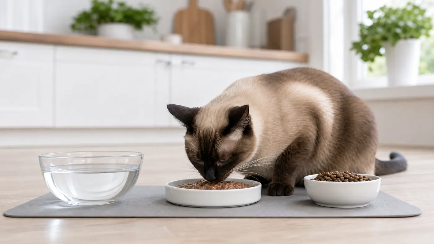 Alimentation du chat Siamois : poids, digestion et senior - alimentation chat siamois patee hydratation
