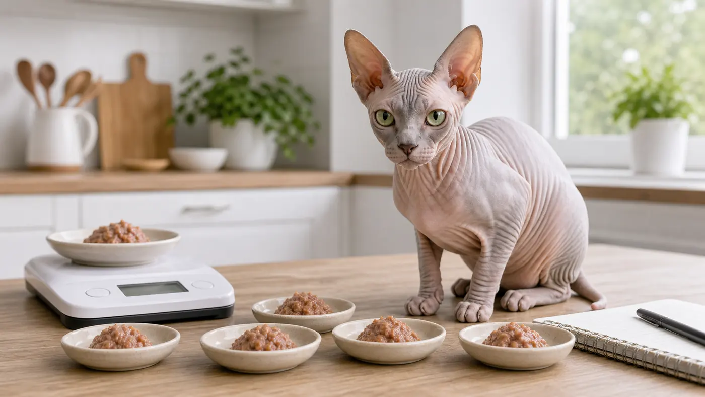 Alimentation du Sphynx : peau, calories et coeur - alimentation chat sphynx petits repas