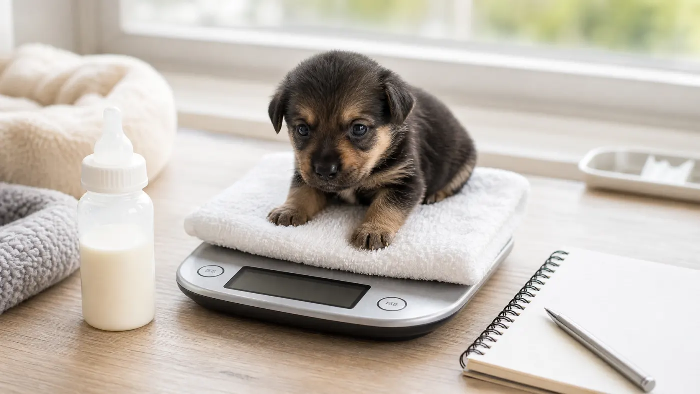 Alimentation du chiot orphelin : lait, biberon, chaleur et sevrage - alimentation chiot orphelin pesee quotidienne