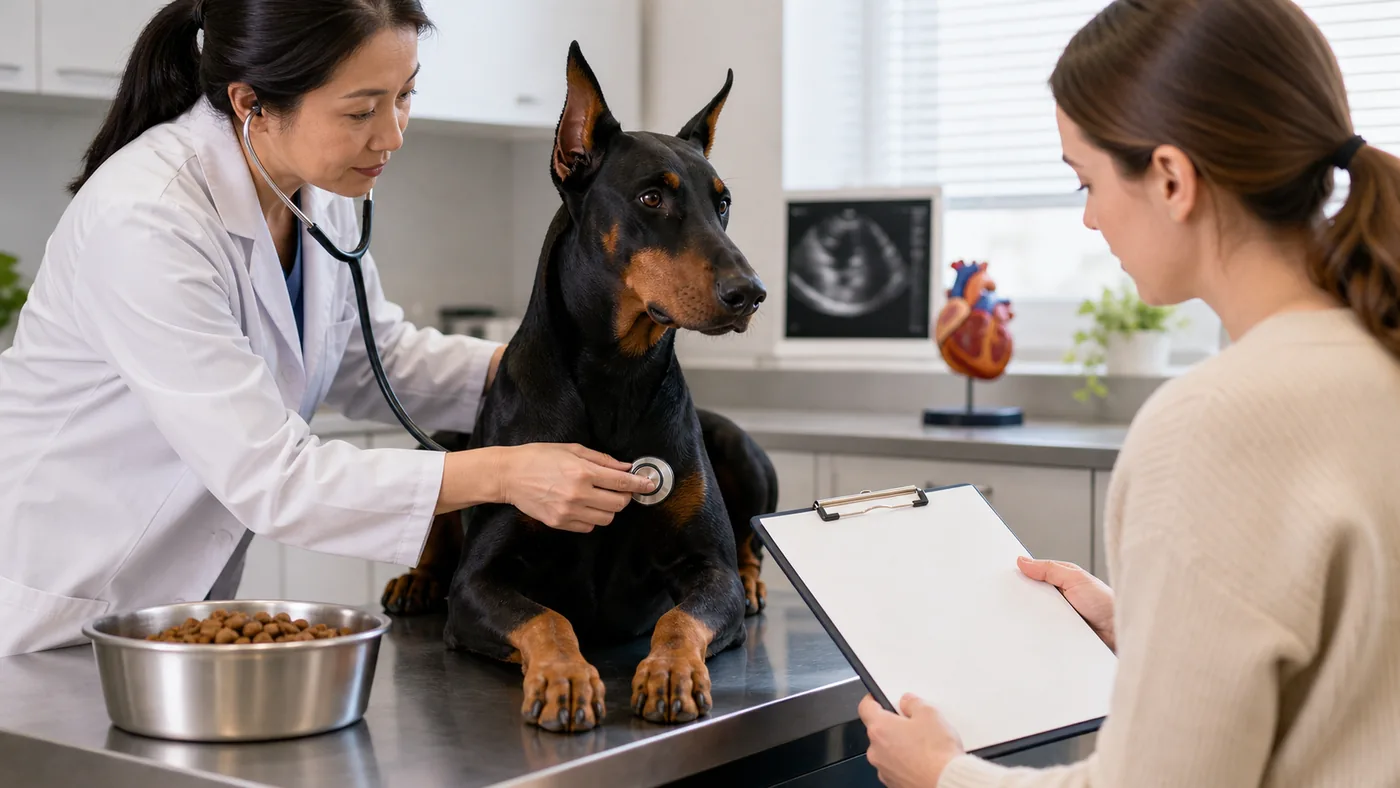Alimentation du Dobermann : coeur, muscles, poids et prévention - alimentation dobermann coeur consultation