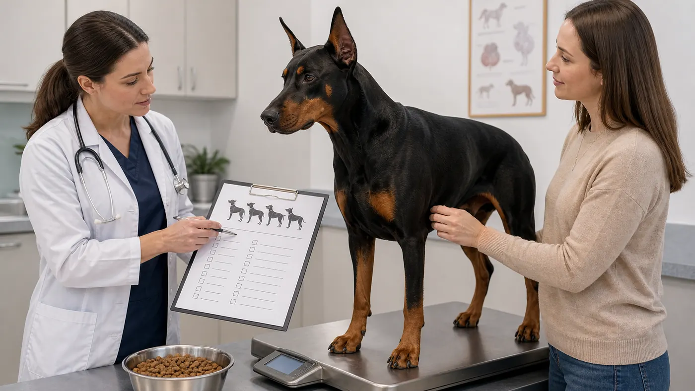 Alimentation du Dobermann : coeur, muscles, poids et prévention - alimentation dobermann poids thyroide