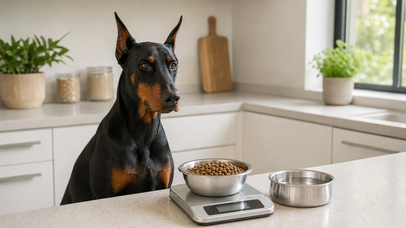 Alimentation du Dobermann : coeur, muscles, poids et prévention - alimentation dobermann ration muscle