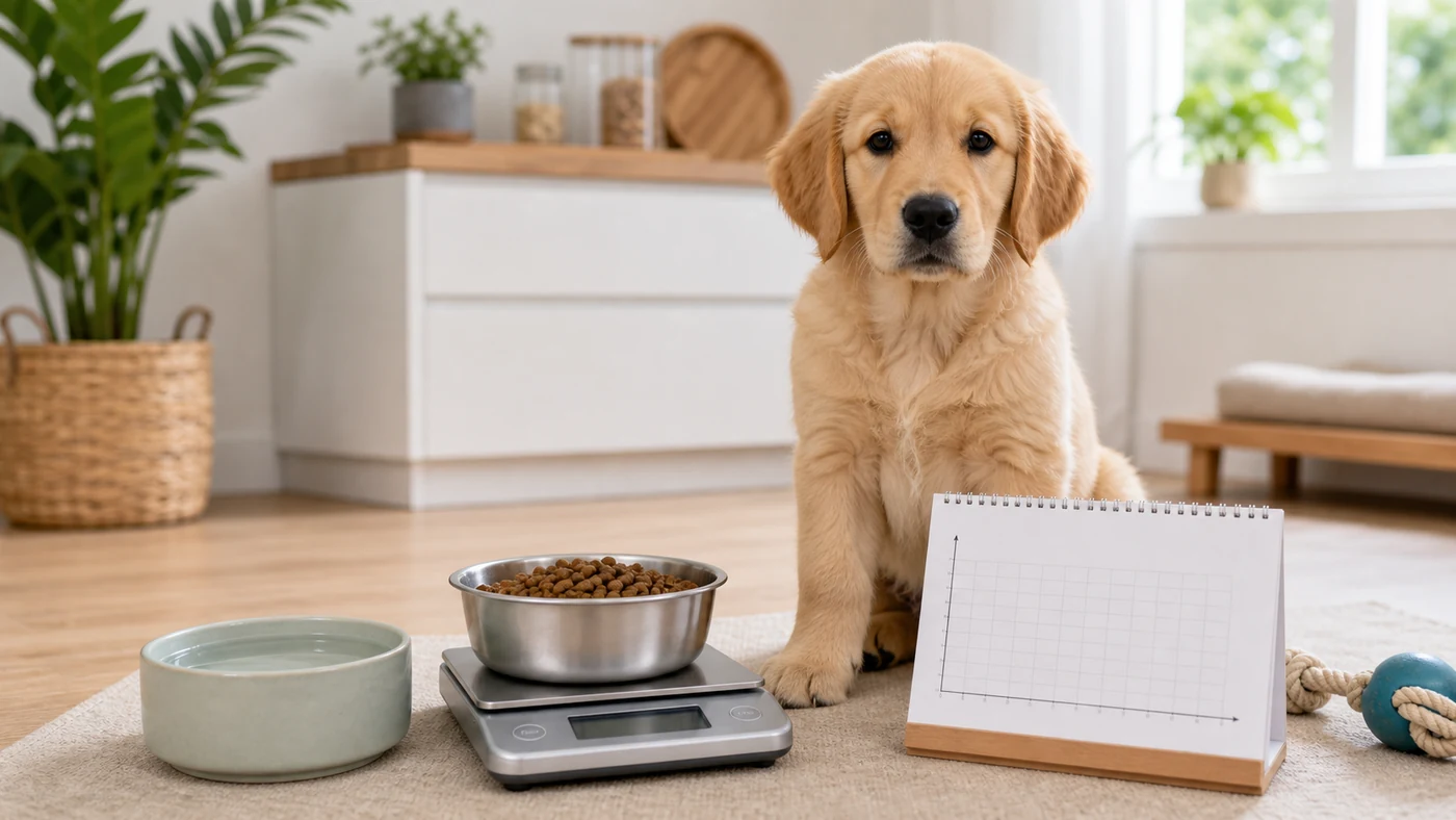 Alimentation du Golden Retriever : poids, articulations, coeur et longévité - alimentation golden retriever chiot croissance