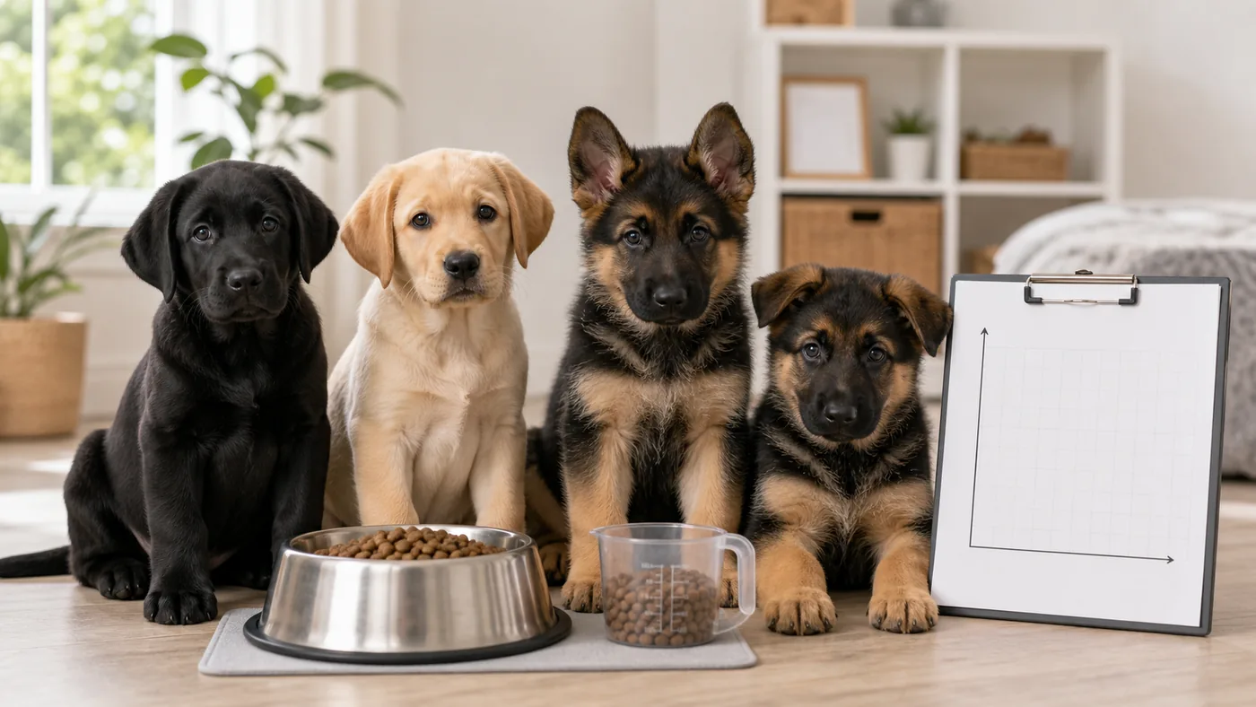 Alimentation des grandes races de chiens : calcium, croissance et articulations - alimentation grande race chien chiot croissance