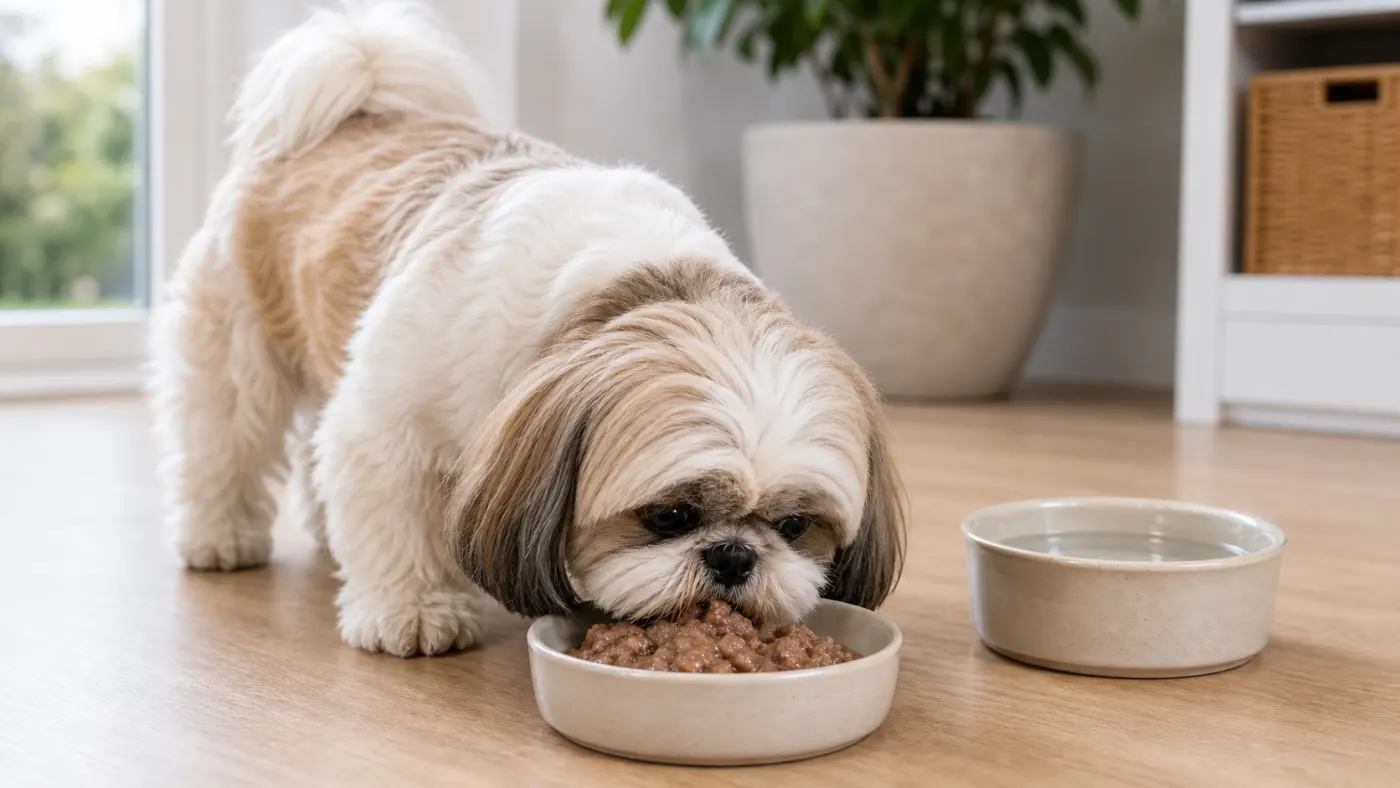 Alimentation du Shih Tzu : petite bouche, dents, poids et hydratation - alimentation shih tzu patee hydratation
