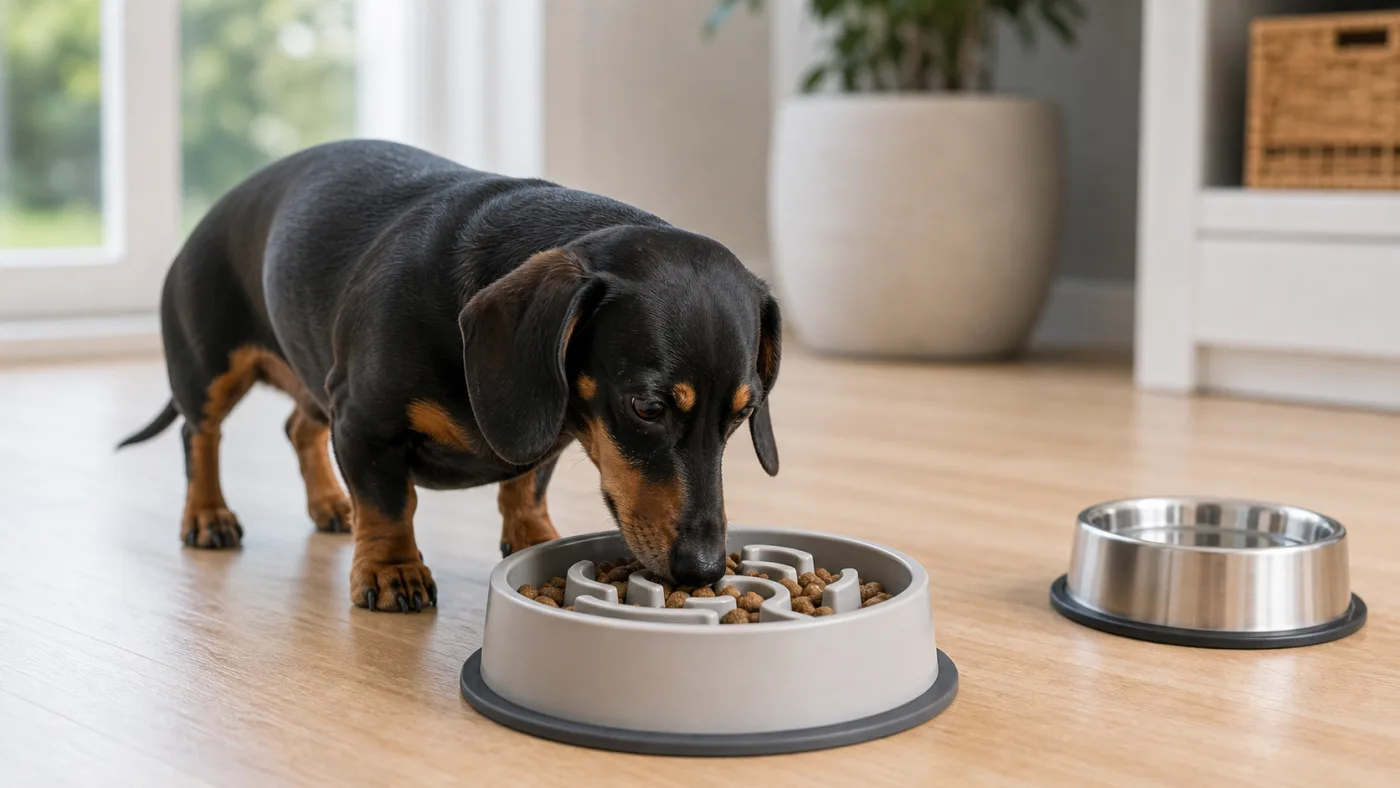 Alimentation du Teckel : poids, colonne, dents et ration précise - alimentation teckel gamelle anti glouton