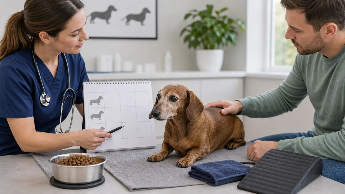 Alimentation du Teckel : poids, colonne, dents et ration précise - alimentation teckel senior dos