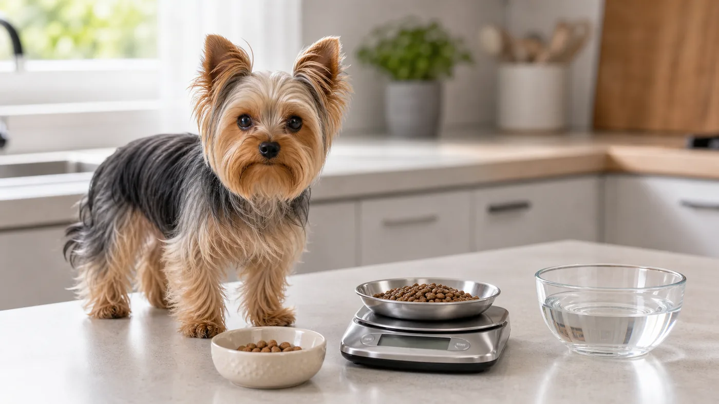 Alimentation du Yorkshire Terrier : petits repas, dents et pancréas - alimentation yorkshire terrier mini croquettes