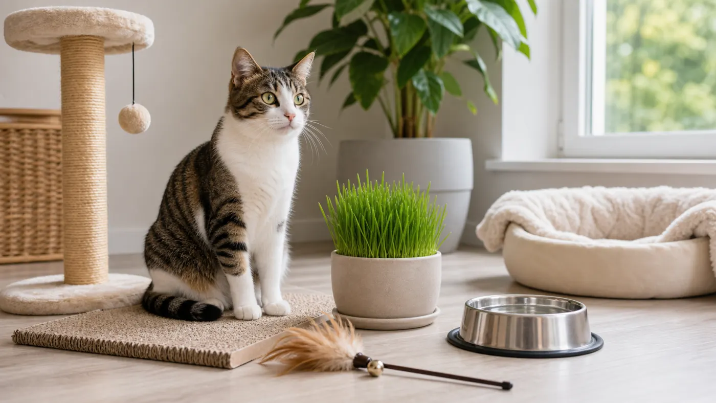 Pourquoi mon chat mange de l'herbe ? L'herbe à chat et la digestion - chat mange herbe enrichissement