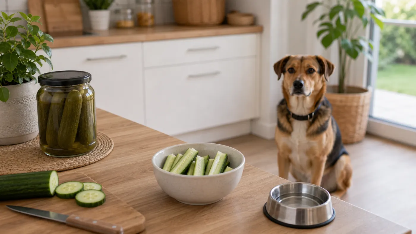 Concombre nature et cornichons à éviter pour un chien