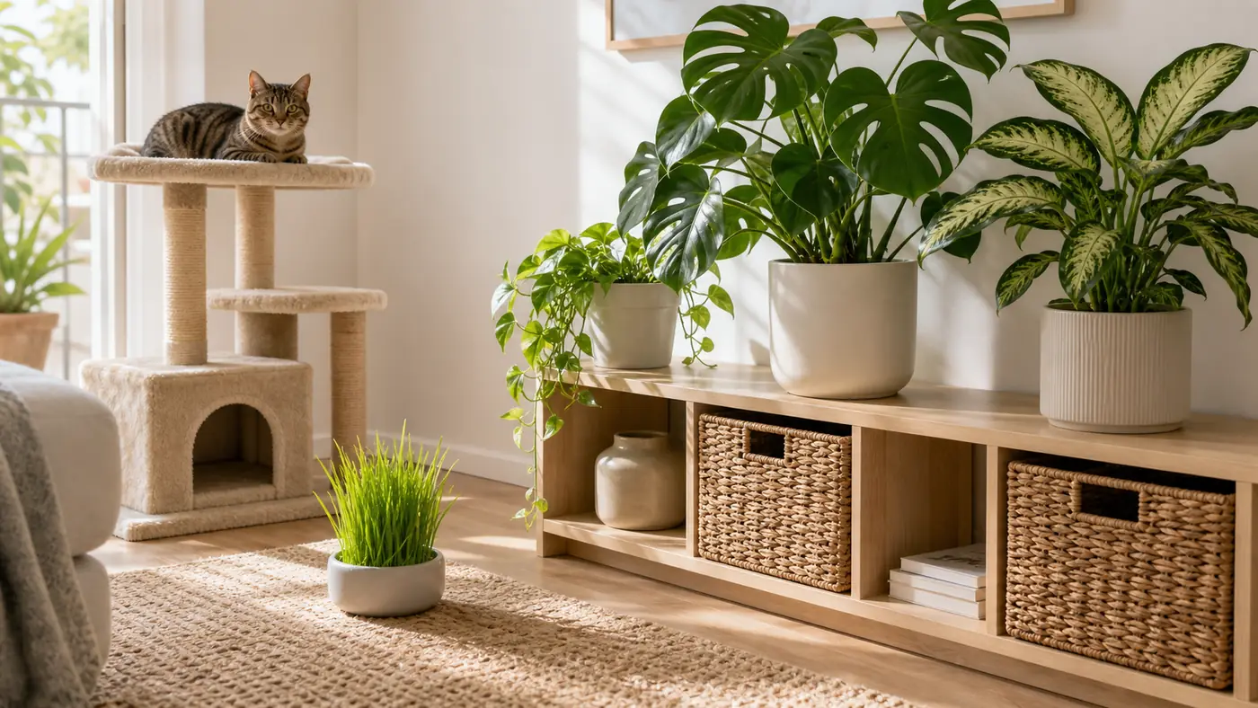 10 plantes d'appartement toxiques pour le chat (et leurs alternatives) - plantes toxiques chat appartement monstera