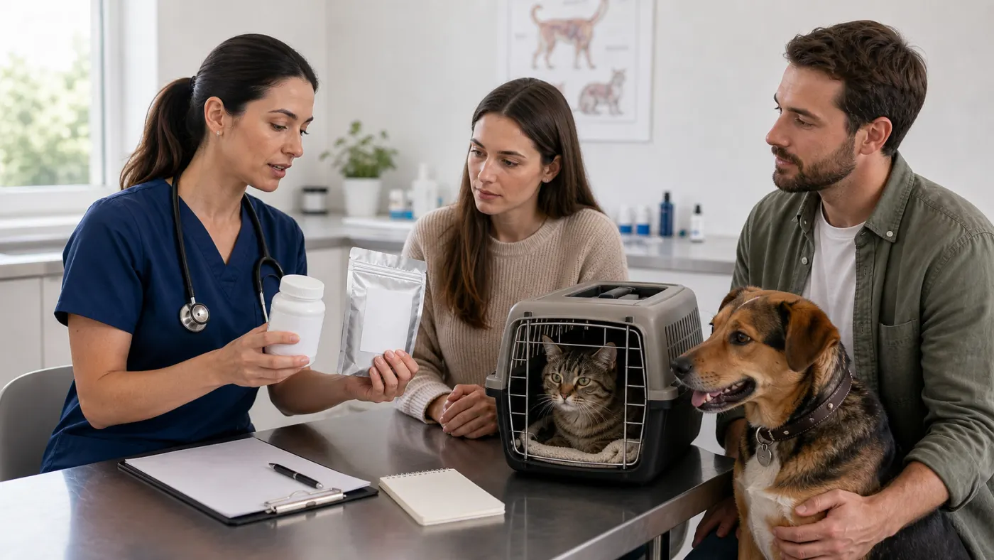 Consultation vétérinaire pour identifier le type de raticide avalé par un chien ou un chat